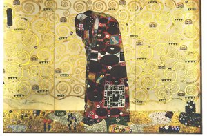 Design for the Stoclet Frieze - The Embrace by Gustav Klimt